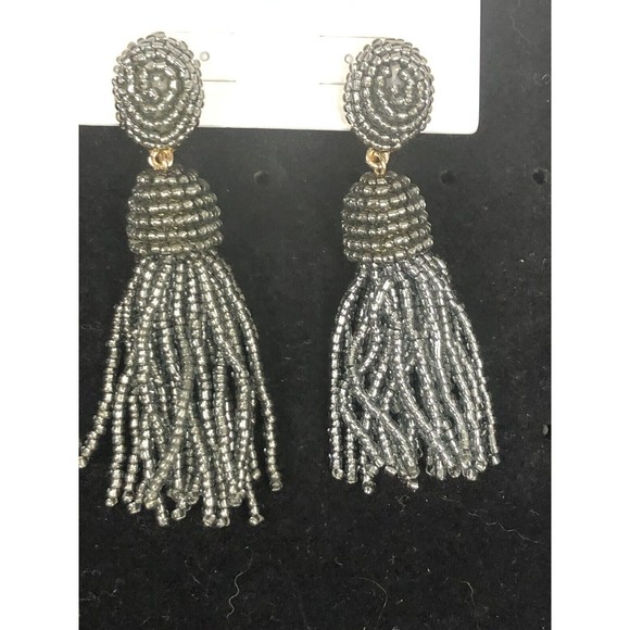 Sugarfix by BaubleBar Gray Polished Beaded Tassel Earrings 4/$20 - Picture 7 of 9